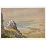 English School (early 20th century), The Guet, Guernsey; Cobo Bay from The Guet a pair, watercolour,