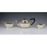 A George V silver three piece tea service, Harrison Brothers & Howson (George Howson), London,