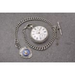 A Victorian silver open face pocket watch, key wind, fusee lever silver pocket watch by William