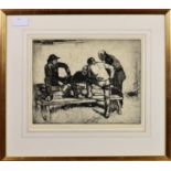 Edmund Blampied R.E. (Jersey, 1886-1966), "The Stranger", drypoint etching, signed "Blampied" at
