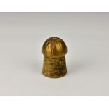 A rare French Champagne cork novelty travelling inkwell, early 20th century, the gilt brass cork