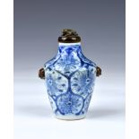A Chinese blue and white porcelain snuff bottle, with four character Yongzheng mark (1723-1735),