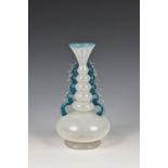 A Facon de Venise clear and blue glass vase, Venice, possibly 17th / 18th century, with white