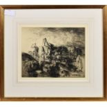 Edmund Blampied R.E. (Jersey, 1886-1966), "A Jersey Vraic Cart", drypoint etching, signed "