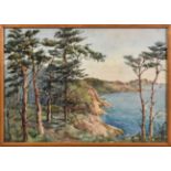 Alice E. Waller (British, 1884-1973), "Pine Forest, Guernsey, C. Isles" watercolour, signed lower