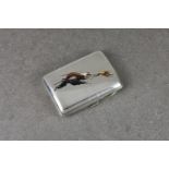 An Austrian silver and enamel cigarette case, mark of Georg Adam Scheid, Vienna, circa 1880, with