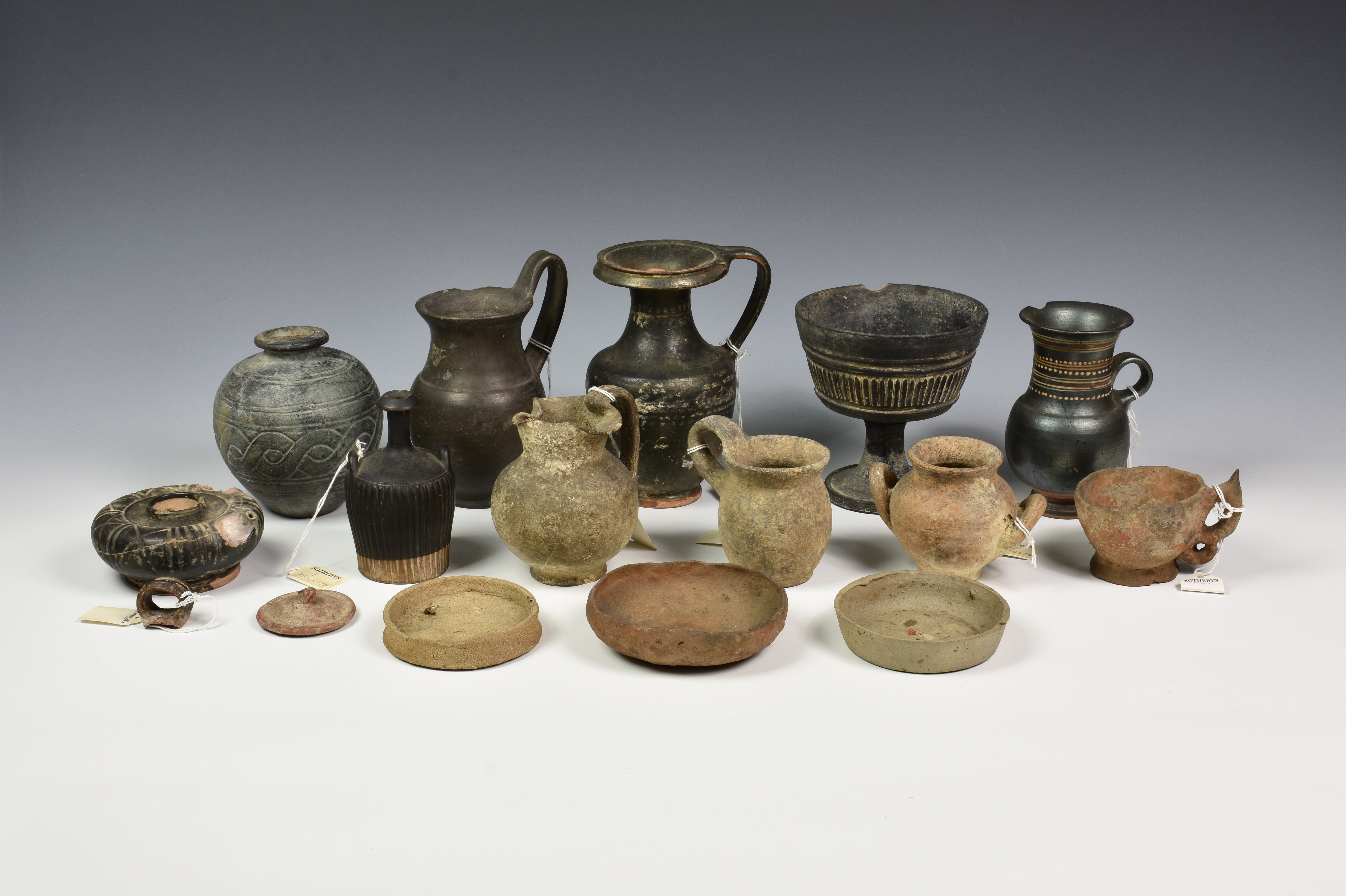 Ancient Artifacts - Roman - Greek - Etruscan pottery antiquities etc, to include a black two tone