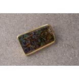 A rectangular 14ct gold and opal brooch, measuring 40x23mm.