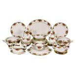 An extensive Royal Albert 'Old Country Roses' dinner service, comprising a bread and butter plate;