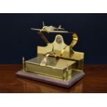 Second World War Trench Art interest - RAF Regiment gentleman's valet box, the back rest having