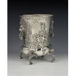 A German silver wine cooler, by Ludwig Neresheimer & Co., Hanau, import marks for Thomas Glaser,
