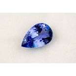 A 2.64ct mixed pear cut tanzanite, of bluish violet colour and accompanied by an identification