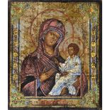 A Russian icon - The Tikhvinskaya Mother of God, probably 20th century, showing The Mother of God