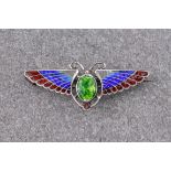 A Charles Horner silver and enamel scarab brooch, Charles Horner, Chester, 1905, the Egyptian