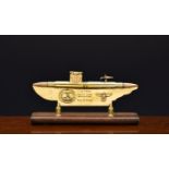 Second World War German Trench Art interest - German U-Boat table lighter, the table / desk