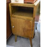 A pair of mid-century style stained wooden bedside cabinets