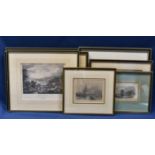 Seven framed antique hand coloured engravings of Jersey after Ouless, de Garis, Shepherd, Neel &