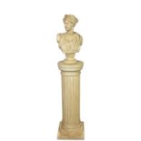 A 20th century classical female plaster bust atop Doric column over height 57¾in. (147.3cm.).