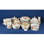 A large collection of Royal Worcester porcelain tableware comprising of Arden; Wild Harvest; Evesham