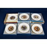 A collection of Christmas cabinet plates to include 10 by Coalport and 6 by Caverswell. All boxed