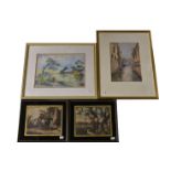 A watercolour of a Venetian canal backwater 12¾ x 8¾in. (32.5 x 22.25cm.); together with a