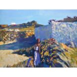 Girl on a summer shore - a large signed, limited edition print numbered 727 from an edition of