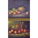 A pair of signed still life paintings of fruit in gilt frames (2)