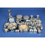 A large collection of various silver to include Birks cylindrical jewellery box / powder jar /