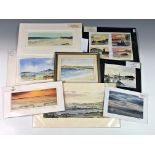 A collection of Guernsey oil and watercolour paintings including works by Sara Serafin, Wendy