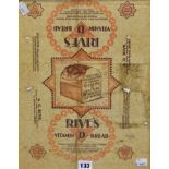 A framed Rive's Bakery Jersey waxed paper bread wrapper.