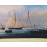 A framed Tim Thompson print 'The Americas Cup'