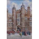 Walter Duncan, A.R.W.S. (British, fl.1880-1910) King Henry VIII exiting Hampton Court Palace