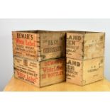 four wooden whisky crates - Guernsey interest to include two each of White Label & Highland Queen,