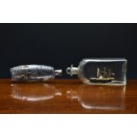 A 19th century ship in a bottle the three masted steamship in a late 18th / early 19th century