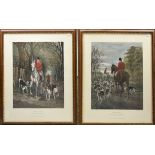 Two framed hunting prints, 'Morning. Going to Covers' and 'Evening. Returning to Kennels' (2)