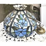 A Tiffany style stained glass hanging ceiling light