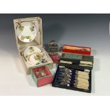 A Royal Albert bone china and silver plate cased Teddy's Playtime child's christening set mint,