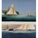 Two Special Limited Edition prints by marine artist Tim Thompson 'America salutes the Royal Family',