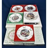 A collection of Christmas cabinet plates to include 8 by Royal Doulton, 4 by Royal Worcester and 1