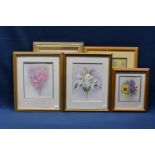 Six botanical watercolours by Jean Walker including 'Mallows', 21½ x 9¼in.; and five others. (6)