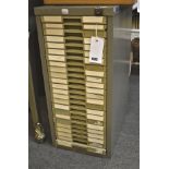 Coinage - A Triumph grey painted steel index drawer cabinet containing vintage/antique coins plus