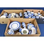 A very large quantity of various blue & white striped Cornishware and other dinnerware of the same