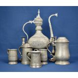 Rowing interest - Oxford. A pewter tankard with glass bottom and flip lid awarded to the