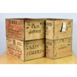 Four wooden whisky crates - Guernsey interest to include two each of White Label & Highland Queen,