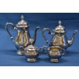 A four piece silver plated coffee and tea service.