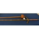 A Scottish Claymore style two handed long sword probably 20th century, the 116cm. broad, flat double
