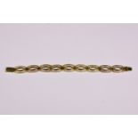 A pretty 9ct gold pierced and rope twist braclet - weight 13.1g.