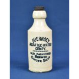 A Guernsey Aerated Water Compy Old Fashioned Brewed Ginger Beer stoneware bottle (a/f)