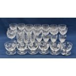 A collection of various crystal wine glasses etc. (28)