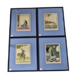 Ettore Tito (Italian 1859 - 1941) Four framed art deco pochoir prints "Quatre Proverbs"